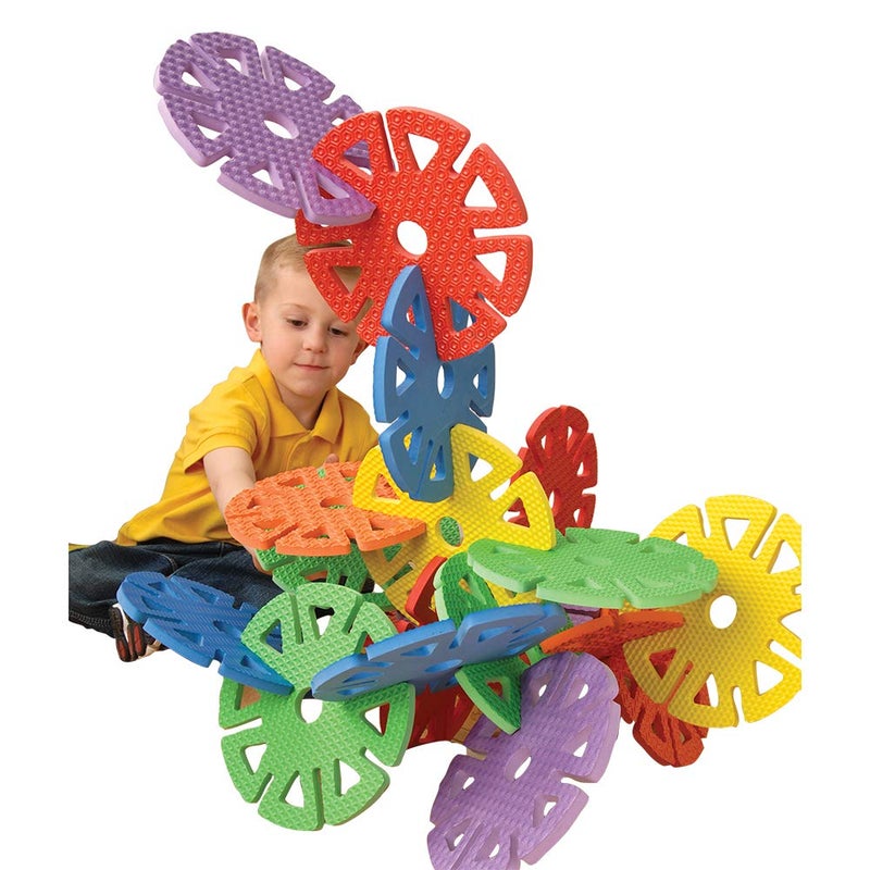 Constructive Playthings Multi-Notched Plastic Builders, Set of 24